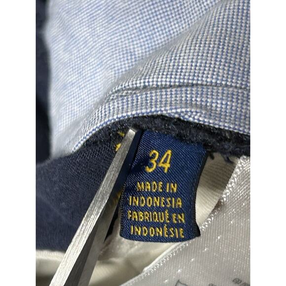 Polo Ralph Lauren Shorts Mens W34 Stretch Classic Fit Navy Blue Chino Golf - Picture 3 of 14